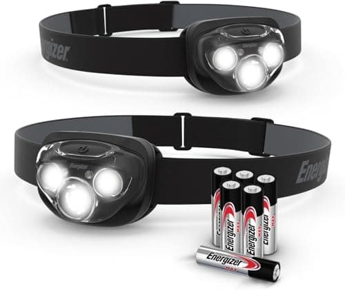 Energizer LED Headlamp PRO (2-Pack), IPX4 Water Resistant Headlamps, High-Performance Head Light for Outdoors, Camping, Running, Storm, Survival LED Light for Emergencies (Batteries Included)