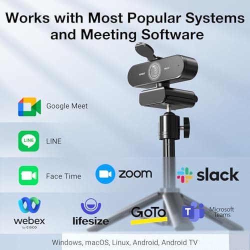 EMEET NOVA 4K Webcam with Tripod - 4K UHD, PDAF Autofocus, Adjustable Heights with 360° Swivel Head, 2 Noise-Cancelling Mics, USB Plug&Play, Privacy Cover, Ideal for Online Meetings&Live Streaming 8