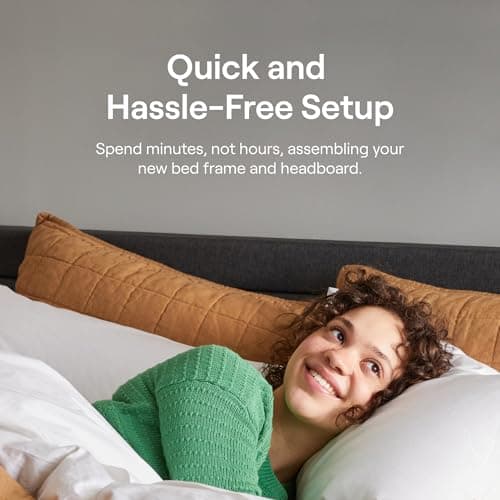 Nectar Premier Wood Platform King Bed Frame - Walnut - 12” Height - Contemporary and Durable - Sturdy Wooden Slats for Support - Easy Assembly - Holds Up to 800 Pounds 6