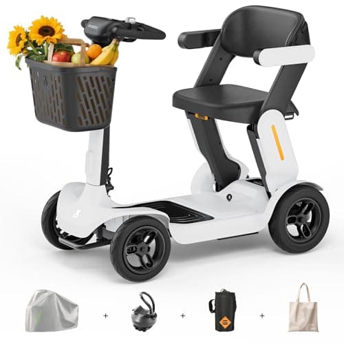 Mobility Scooter for Adult, 25 Miles Endurance Lightweight Mobility Scooter, Folding Mobility Scooters for Adult, Powered Mobility Scooter All Terrain Motorized Scooter Collapsible