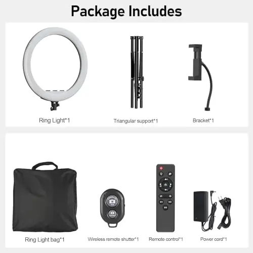 Hagibis 21 inch Ring Light with Stand Outer 55W 5600k Dimmable LED Light, Tripod Stand,and Phone Holder，Remote Controller,Carrying Bag ，CRI 97+ 2540lux, for Streaming Home Office Zoom Call Lighting 7