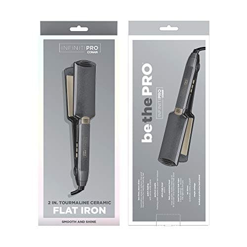 INFINITI PRO CONAIR Tourmaline Ceramic 2-Inch Flat Iron Hair Straightener, 2-Inch Flat Iron to Straighten or Curl, 5 Heat Settings, for All Hair Types and Textures, Metallic Grey 7