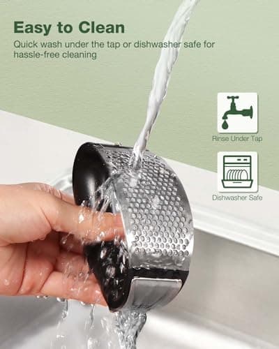 Vantic Garlic Press Rocker - Stainless Steel Garlic Crusher, Mincer and Chopper with Peeler & Scraper, Easy Kitchen Gadget for Effortless Smashing 5