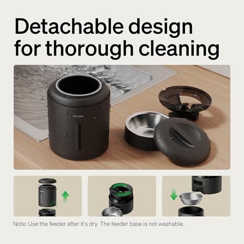 PETLIBRO Automatic Cat Feeder, 5G WiFi Automatic Dog Food Dispenser with Freshness Preservation, 5L Timed Pet Feeder with Low Food Sensor, Up to 10 Meals Per Day, Granary Black 8