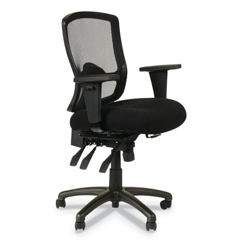 Alera Etros Series Petite Mid-Back Multifunction Mesh Chair, Black