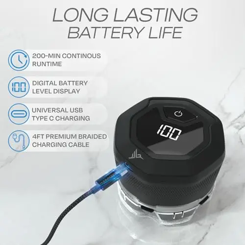 HUMMINGBIRD MK3 Head Shaver for Bald Men - Wet/Dry Electric Rotary Razor, Waterproof, Cordless USB-C Rechargeable Skull Shaver with Case 5