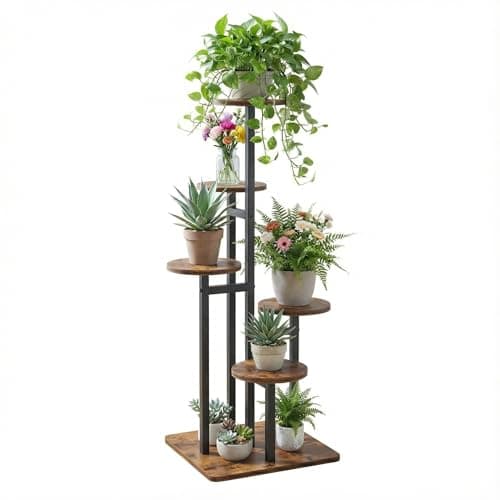 VonDream 5 Tier Plant Stand Indoor, Tiered Plant Stands for Indoor Plants Multiple, Corner Flower Stand for Living Room, Multi-Layer Vintage Design Plant Shelf