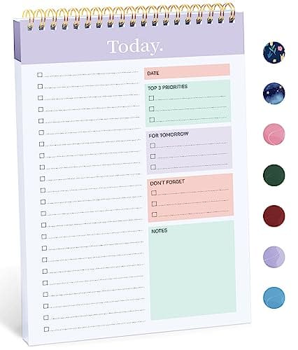 Taja To Do List Notepad - To Do List Notebook for Work with 52 Sheets, 9.8" x 6.5", Undated Daily Planner Perfect for Daily Tasks and Goal Setting, Notepad Suitable for Office, Home & School - Violet Dream