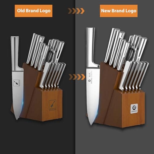 imarku Knife Set - Kitchen Knife Set 15 Pieces Japanese Stainless Steel Knife Block Set with Sharpener - Dishwasher Safe Kitchen's Knives - Ultra Sharp Chef Knife Set for Kitchen 6