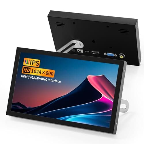 Aurevita 7 Inch Mini Monitor HDMI, Portable Vga Monitor with AV BNC 1024×600 LCD Screen with Built-in Speakers, 178° View Angle IPS, Multi-Function Mini Small Display for Raspberry Pi PC/TV/DVD/CVBS