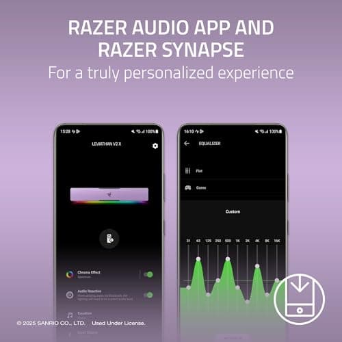 Razer Leviathan V2 X: PC Soundbar - Compact Design - Chroma RGB - USB Type C Power and Audio Delivery - Bluetooth 5.0 - for PC, Laptop, Smartphones, Tablets & Nintendo Switch - Kuromi Edition 7