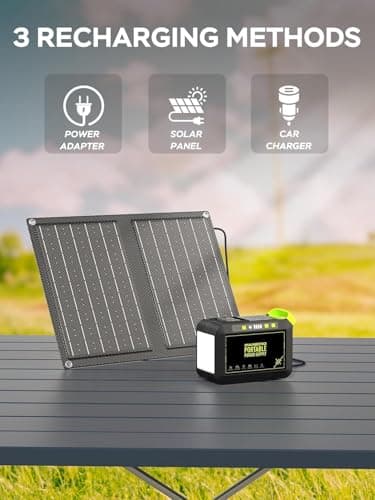 MARBERO 88.8Wh Solar Generator with 21W Solar Panel Included Portable Power Station 80W 110V 120W Max for Camping Outdoor Hiking Fishing Emergency 8