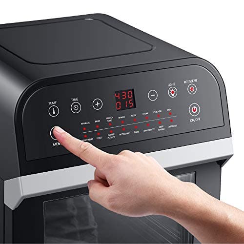 GoWISE USA GW44800-O Deluxe 12.7-Quarts 15-in-1 Electric Air Fryer Oven with Rotisserie and Dehydrator + 50 Recipes QT, Black/Silver 5