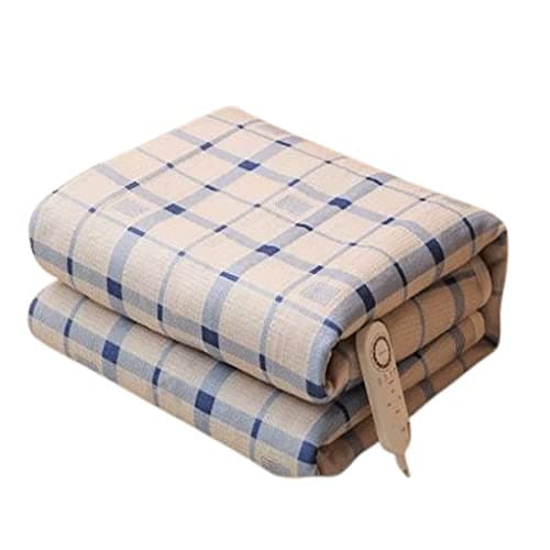 Electric Heated Blanket Electric Heated Blanket Soft Cotton Fast Heating Blanket with 4 Heating Levels and 3 Hours Auto-Off Electric Throw Washable Heated Throw