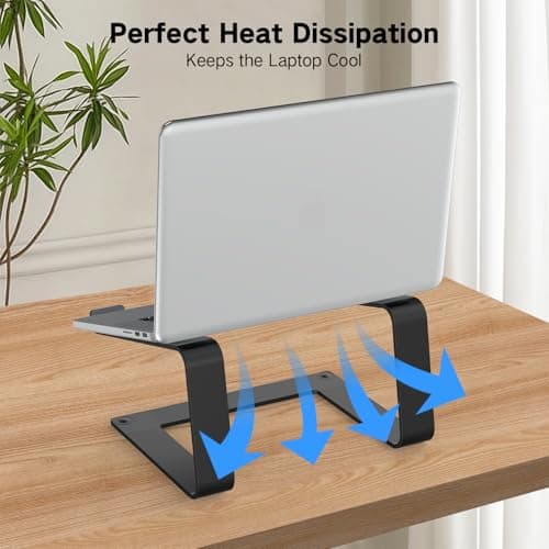 Tonmom Laptop Stand for Desk, Aluminum Laptop Riser Holder, Removable Metal Notebook Stand Ventilated Cooling Computer Riser Compatible with 10-15.6” Laptops 6
