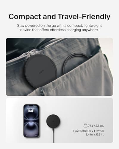 Belkin Wireless Charging Pad 15W - Qi Charger, Charging Station for Apple iPhone 17, iPhone 16/15/14 Series, AirPods, Samsung Galaxy S25, Galaxy S24, Pixel - 5ft Cable Included - Black 7