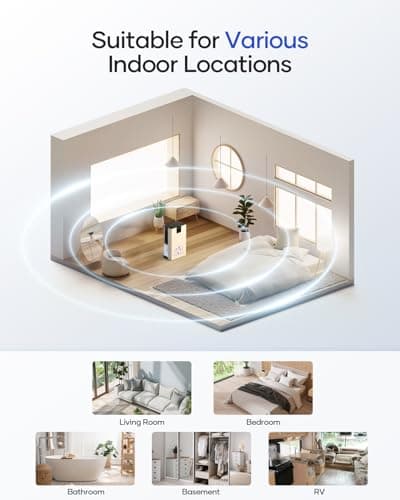 Dehumidifier, 95 OZ Water Tank Dehumidifiers for Home, 1000 sq. ft. Dehumidifier for Basement Bathroom Bedroom with Auto Shut Off, 7 Colors LED Light, Quiet Dehumidifiers with Sleep Mode, Beige 9