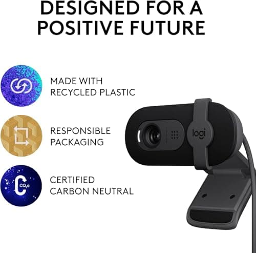 Logitech Brio 101 Full HD 1080p Webcam Made for Meetings and Works for Streaming — Auto-Light Balance, Built-in Mic, Privacy Shutter, USB-A, for Microsoft Teams, Google Meet, Zoom - Black (Renewed) 9