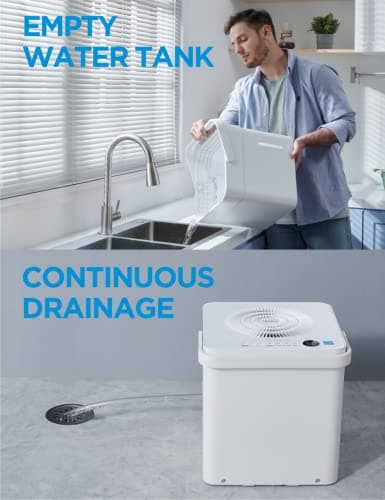 Midea Cube 20 Pint Dehumidifier for Basement, Up to 1,500 Sq. Ft. dehumidifier with drain hose, ENERGY STAR Certificated, Smart Control, Compatible with Alexa, White 6