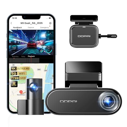 DDPAI 4K Dash Cam Front and Rear, 2160P+1080P Car Dash Camera, Radar AI-Powered Motion Detection