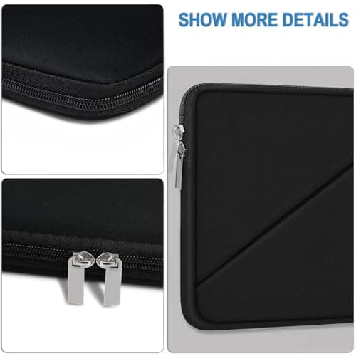Laptop Sleeve Case 15.6 inch, Traveling Carrying Computer Sleeve Bag with Zippered Pocket, Shockproof Protective Laptop Cover Compatible for Apple Notebook, HP, Dell, Acer, Asus, Lenovo, Black 5