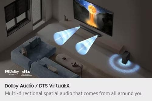 Samsung B-Series Soundbar HW-B650F 3.1 Ch DTS Virtual: X - Black, Q-Symphony, Voice Enhance Mode, Wireless Surround Sound Compatible 5