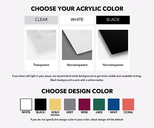 FAMILY NAME CALENDAR Personalized Acrylic Wall Calendar - Personalized Calendar 2026, Horizontal Wall Calendar, Monthly and Weekly Calendar, Housewarming Gift, Goals, To Do 6