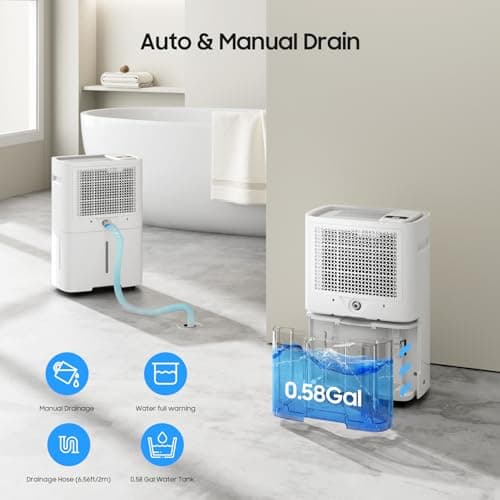 4500 Sq.Ft Energy Star Dehumidifier for Basement, ANDTE 52 Pints Home Dehumidifiers with Drain Hose & Tank for Large Room,Bathroom, Smart Humidity Control, Touch Control Panel, Auto Defrost 6