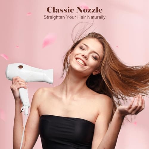 Travel Hair Dryer Mini with Diffuser&Concentrator,110~250V Dual Voltage Hair Dryer Blow Dryer Mini Size for European Travel, Portable Blow Dryers for Women and Men with EU Plug 6