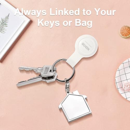 Key Finder, Bluetooth Tracker Locator Pairs with Apple Find My (iOS only), Item Locator Smart Tracker Tag for Keys/Luggage/Wallet, etc. (WHITE-1PCS) 6