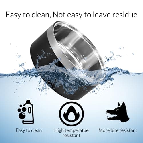 18OZ Personalized Dog Bowl Laser Engraved Custom Pet Name 18/32/42/64 oz No Slip Stainless Steel Insulated Bite-Resistant Food Water Dishes-Black 7