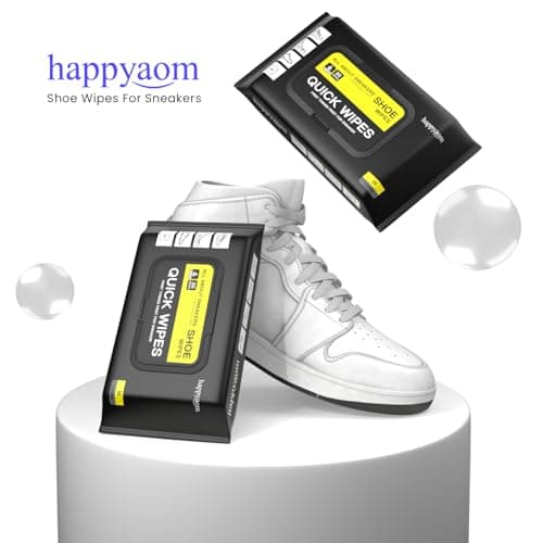 Shoe wipes Pack of 2 Total 60 Pcs Sneakers Cleaning Quick Wipes Removing Dirt and Stains with Disposable Shoe Wipe 7