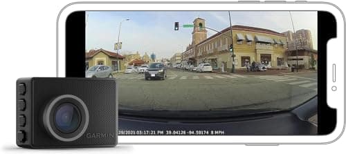 Garmin Dash Cam 47, 1080p and 140-degree FOV, Monitor Your Vehicle While Away w/New Connected Features, 010-02505-00 (Renewed)