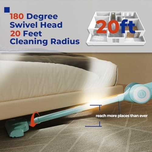 Roomie Tec Corded Stick Vacuum Cleaner - 450W, Lightweight 2 in 1 Handheld with Powerful Suction, Bagless HEPA Filter, Large Dust Capacity, 20ft Cable - Ideal for Floors, Dorm Room, & Home Cleaning 6