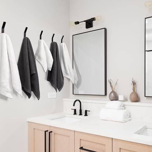 Decorative Coat Hooks For Wall Mount Set of 5 - Stylish and Sturdy Black Metal Double Hooks Are Perfect To Hang Your Jackets, Towels Or Hats - A Modern Addition To Any Farmhouse or Minimal Home Decor 6