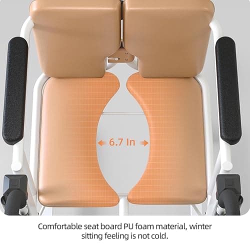 TRONDIVER Hydraulic Patient Lift Transfer Chair, Adjustable 17-24In Seat Height Patient Lift for Home, 180° Split Seat, Detachable Armrests, 350lbs Capacity, Easy Transfers for Beds, Sofas, Toilets 6