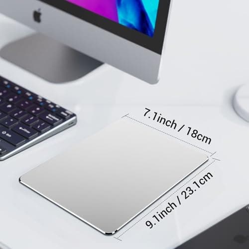 HONKID Hard Metal Mouse Pad for Desk, Aesthetic Rigid Mouse Pad for Magic Mouse and Pro/Air with Stable Rubber Base, Aluminum Mousepad for Travel and Home Office (Silver) 6