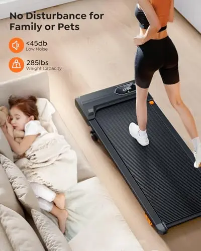 ACEZOE Walking Pad Treadmill with 10% Incline, Under Desk Treadmill, Compact Portable Treadmills for Home Office, 285lbs Capacity, APP/Remote Control, Exercise Anytime, Low-Noise 5