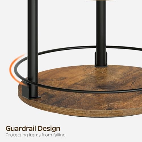 YATINEY 3-Tier Lazy Susan Organizer, Rotating Spice Rack, Spinning Organizer, Industrial Turntable Spice Rack Organizer for Cabinet, Kitchen Countertop, Pantry, Rustic Brown and Black SR23BR 6