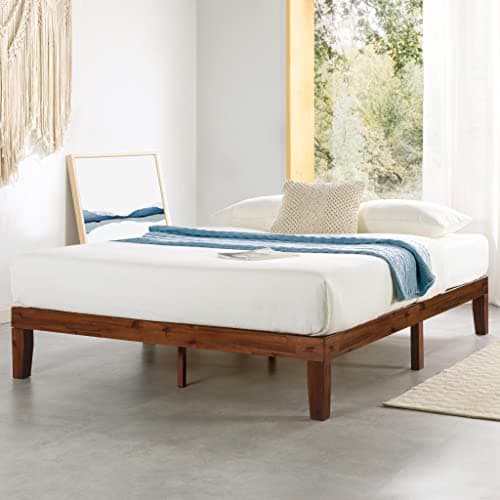 Mellow 12" Solid Wood Platform Bed Frame with Classic Wooden Slat (No Box Spring Needed), King, Espresso
