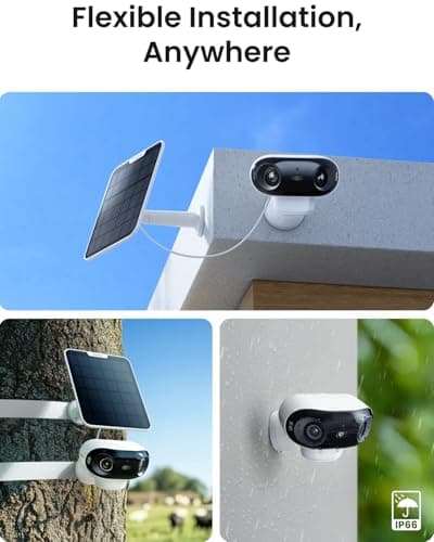 REOLINK Argus 4 Pro 4K Solar Security Cameras Wireless Outdoor, 180° Dual-Lens 8MP Camera for Home Security, ColorX Night Vision, Smart People/Vehicle/Animal Detection, No Subscription, Local Storage 8