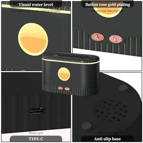 e-hooy Diffuser, 200ml Colorful Flame Air Aroma Diffuser Humidifier, Noiseless Aromatherapy Diffuser with Auto-Off Protection for Home, Office, Bedroom, Gift (LA0630-black) 8