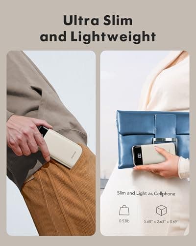 charmast Portable Charger with Built in Cables, Power Bank with Cords Wires, Slim 10000mAh Travel Battery Pack 6 Outputs 3 Inputs 3A Fast Charging for Samsung Google Pixel LG Moto iPhone iPad 5