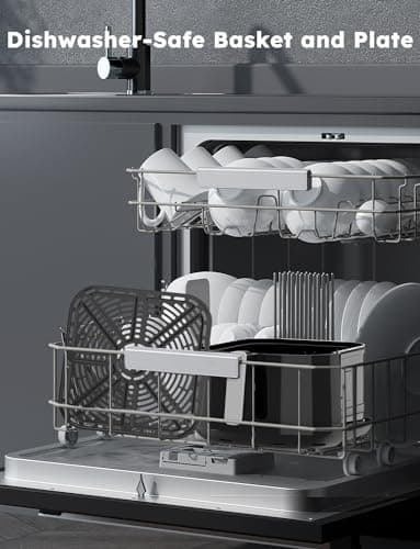 Nuwave Brio Plus 8 Qt Air Fryer, PFAS Free, New & Improved, Digital Touch Screen, Cool White Display, 50°F~400°F in Precise 5°, 5 Cook Functions, 100 Presets & 50 Memory, 3 Wattages 700, 1500, 1800 7