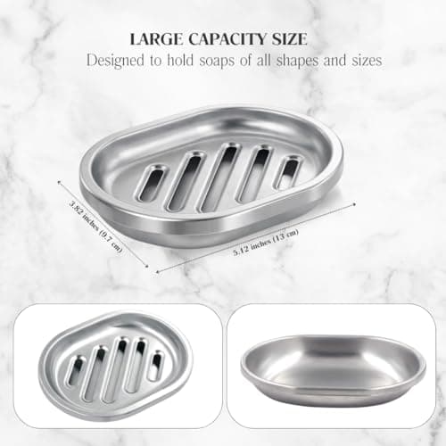 Chandler Stainless Steel Soap Dish for Shower & Bathroom Sink – Heavy Duty Metal Soap Holder, Hanging Soap Holder, Brushed Nickel Soap Dish with Drainage, Anti-Rust Stainless Steel Soap Bar Holder 5