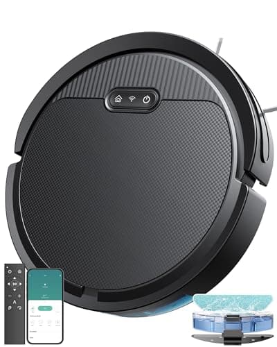 Dyrabitick V3 Robot Vacuum and Mop, 3 in 1 Combo Cleaner for Home with Pet Hair and Hard Floor, 5000Pa Suction, 120 Mins Run Time,Super Thin Body & Large Dust Box, Self-Charging,App + Alexa