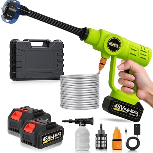BLUSOKE Cordless Pressure Washer,Handheld Power Washer with 48 V 3.0 Ah Dual Batteries & 6-in-1 Nozzle,Small Pressure Washer Portable for Car Floor,Patio Cleaning and Plant Watering