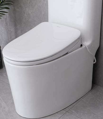 AQUATIZ Elongated Smart Toilet Bidet, Electric Toilet Seat with Self-Cleaning Nozzle, Adjustable Warm Water, Deodorizer, Air Dryer, LED Night light (Remote Control) 8
