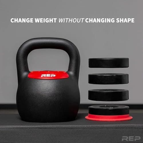 Rep Fitness Adjustable Kettlebell | 16 kg | Weight Set for Home Gym | Strength Training Equipment for Men & Women | Compact Steel Bell with Ergonomic Handle 5