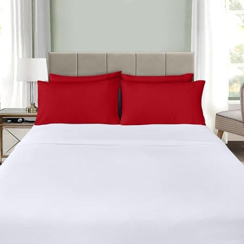 Utopia Bedding Queen Pillow Cases - 4 Pack - Envelope Closure - Soft Brushed Microfiber Fabric - Shrinkage and Fade Resistant Pillow Covers Queen Size 20 X 30 Inches (Queen, Red) 8